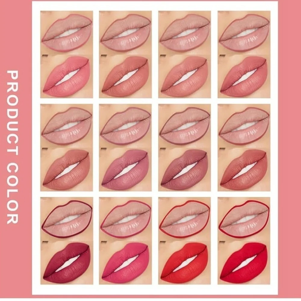New! Long wear Matte lip liner set 12 piece in box neutrals and pinks